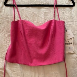 Zara pink tie up tank top